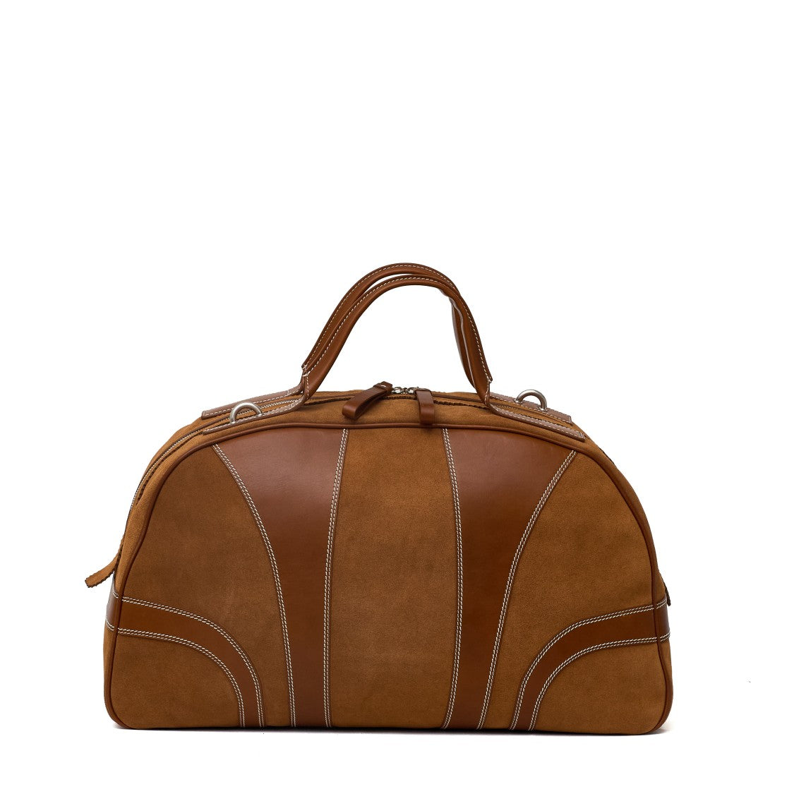 Dries Van Noten Structured Brown Leather Bag With Suede Panels
