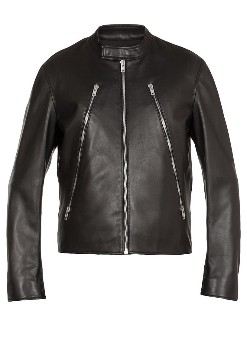 Maison Margiela Ovine Leather Jacket With Metallised Accents