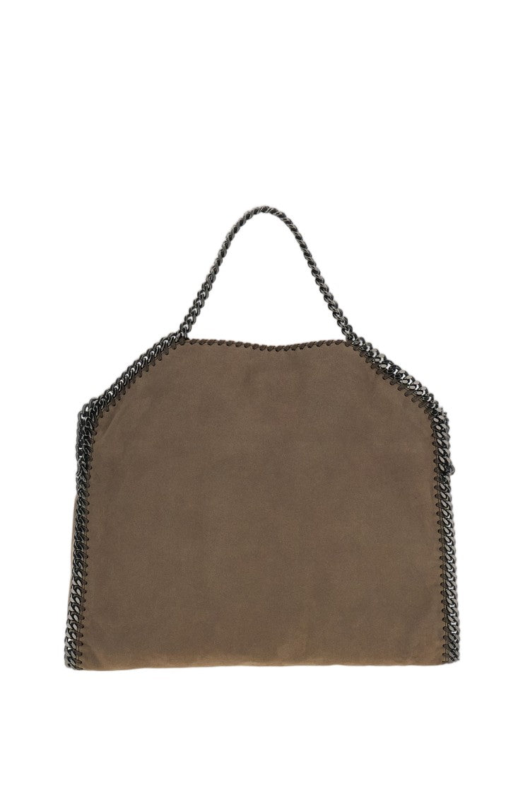 Stella Mccartney Foldover Tote Bag In Matte Alter Suede With Diamond-Cut Chain
