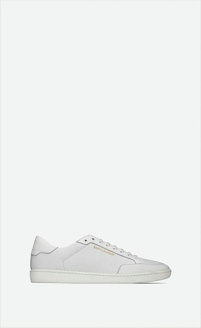 Saint Laurent Perforated Calf Leather Low-Top Sneakers