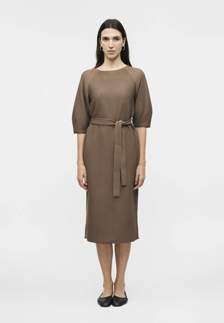 Max Mara Knee-Length Dress With Elbow-Length Sleeves And Ribbed Texture