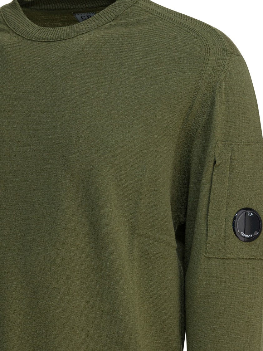 C.P. Company Crewneck Knit Sweater With Utilitarian Patch Detail