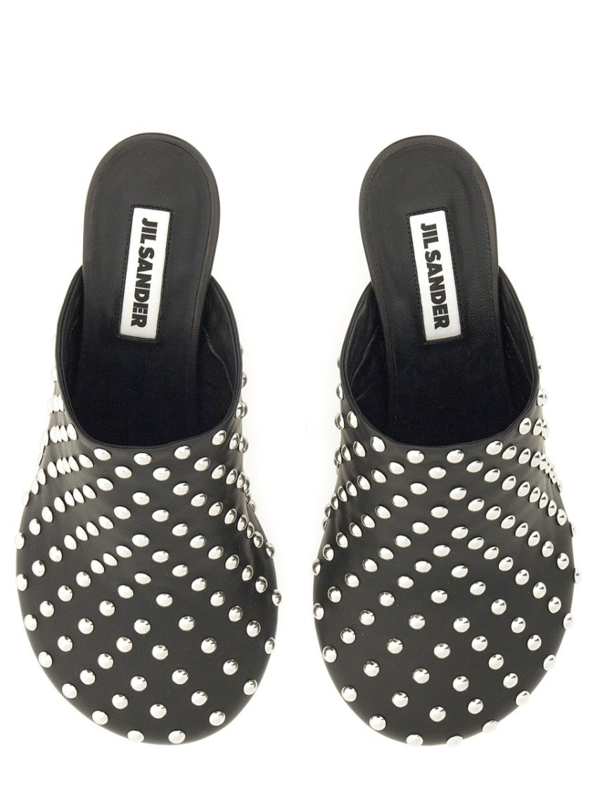 Jil Sander Nappa Leather Mules With Metallic Studs