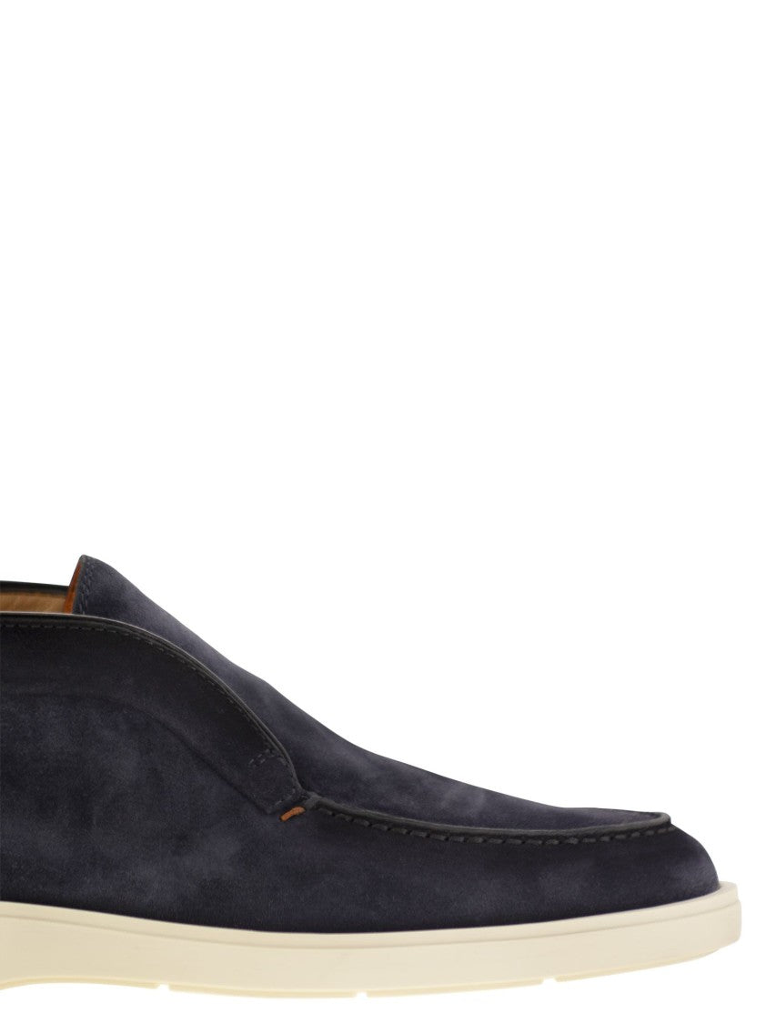 Santoni Blue Suede Desert Boot