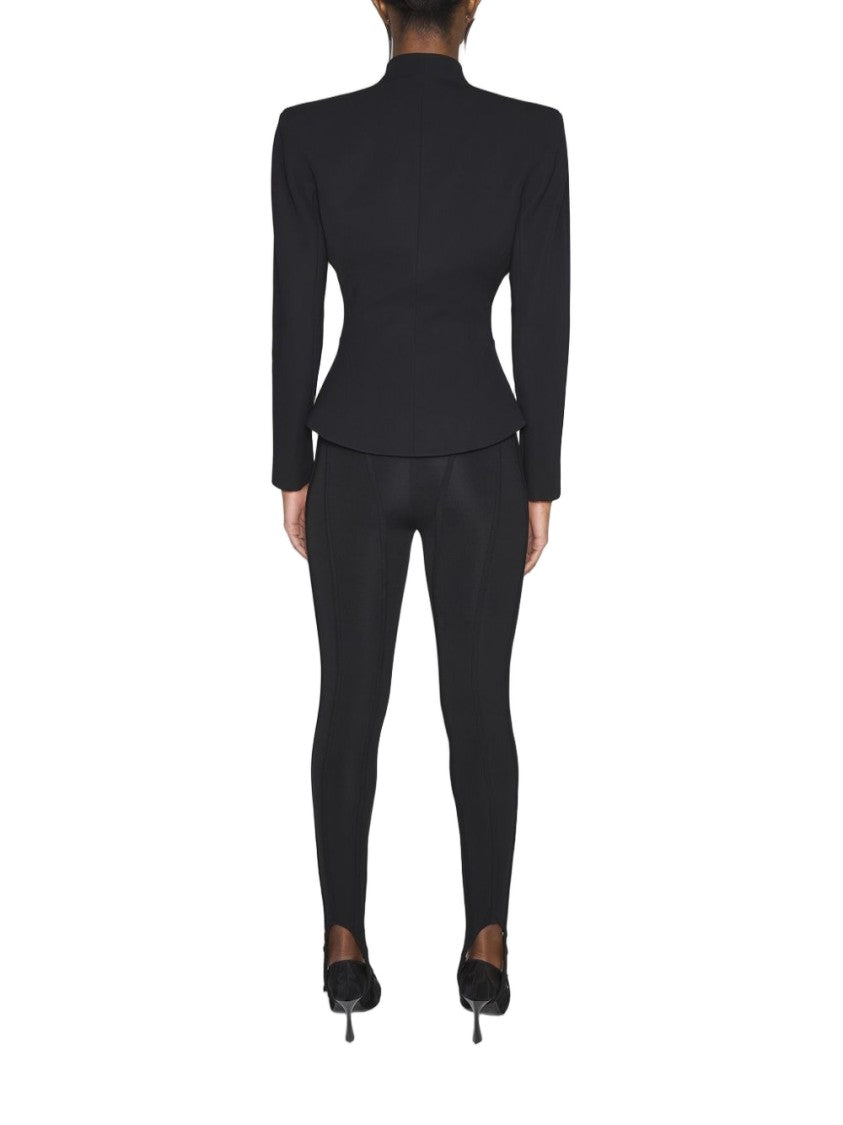 Mugler Structured Black Peplum Jacket With Tailored Silhouette