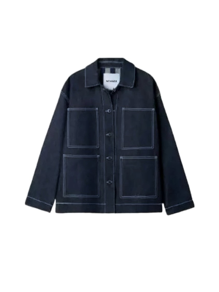 Sunnei Boxy Black Denim Jacket With Contrasting Stitching