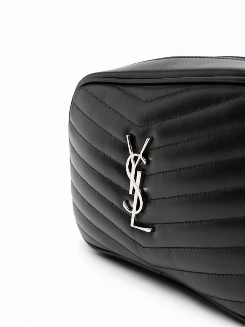 Saint Laurent Quilted Black Calf Leather Crossbody Bag