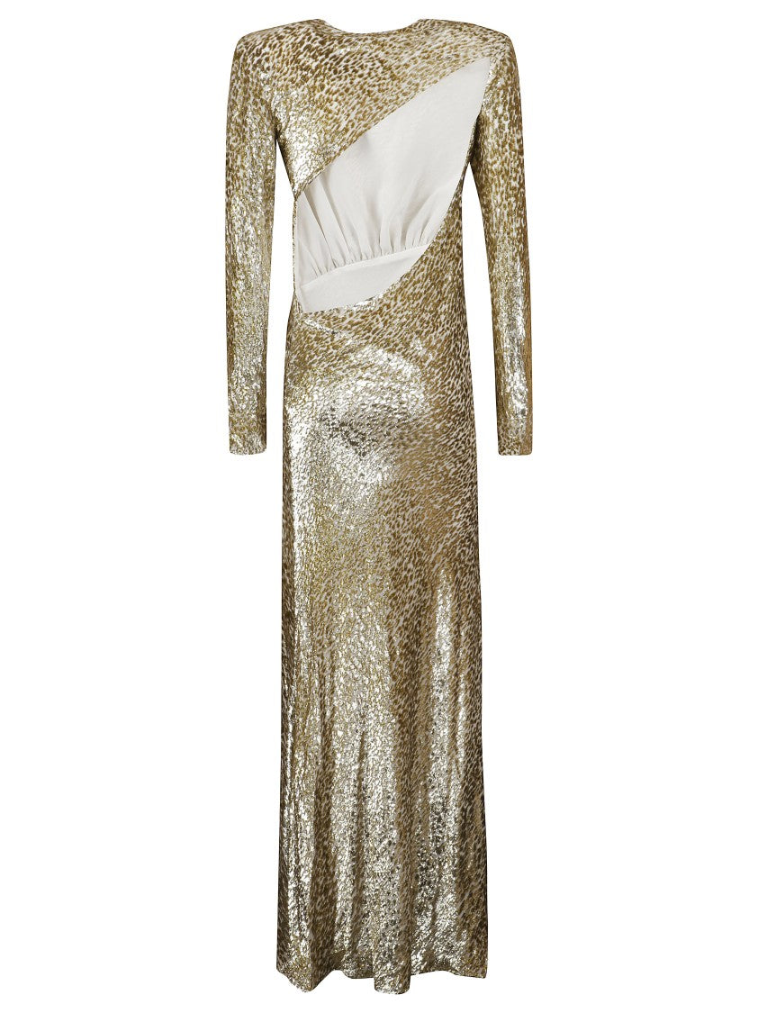 Self-Portrait Fitted Evening Dress With Dramatic Side Slit