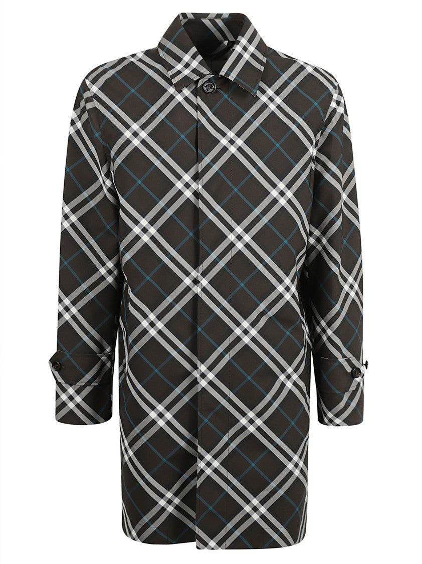 Burberry Classic Plaid Coat With Structured Silhouette