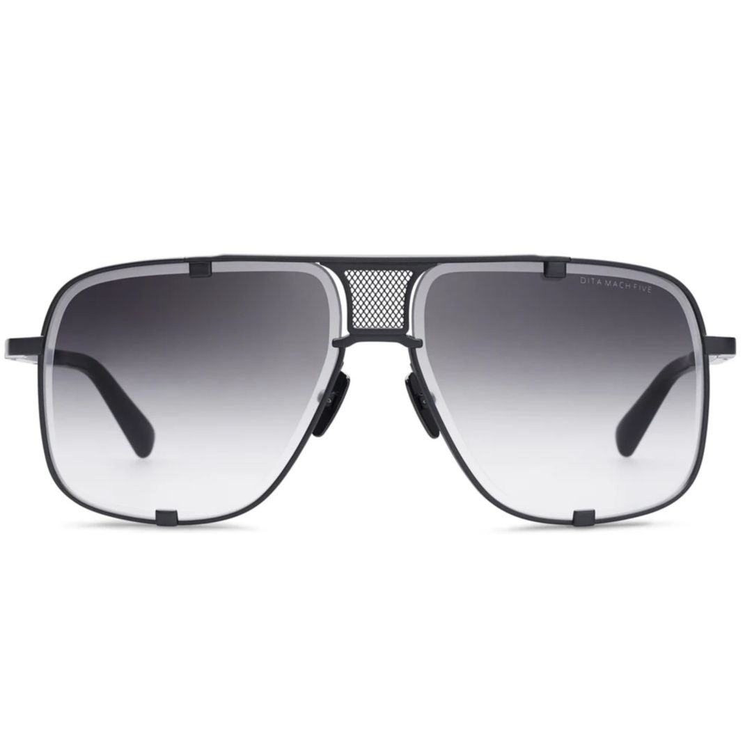 Dita Mach-Five Bold Aviator-Style Sunglasses With Gradient Grey Lenses