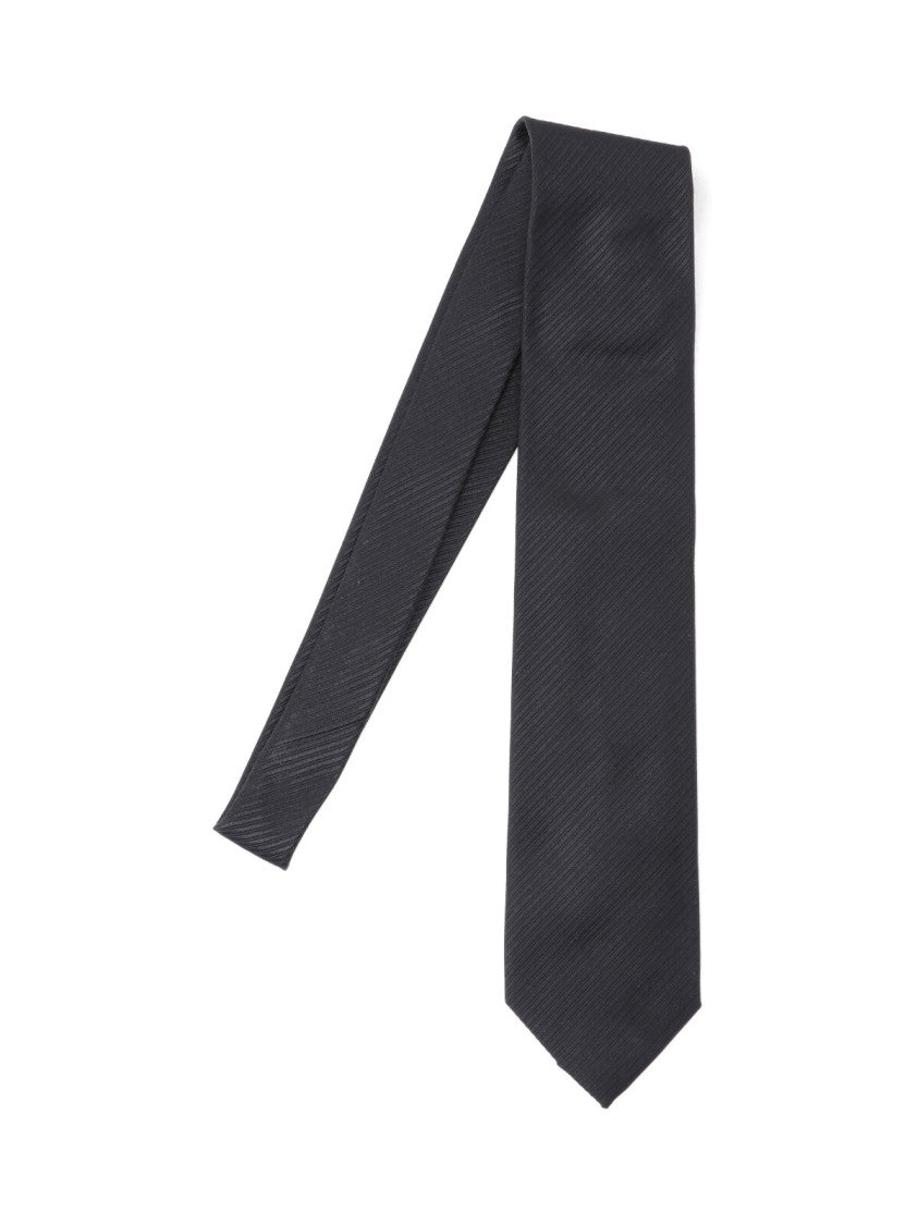 Tom Ford Subtle Ribbed Black Tie With Sleek Design