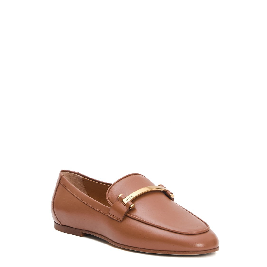 Tod's Sole Leather Leather Leather Gold Bar Moccasin