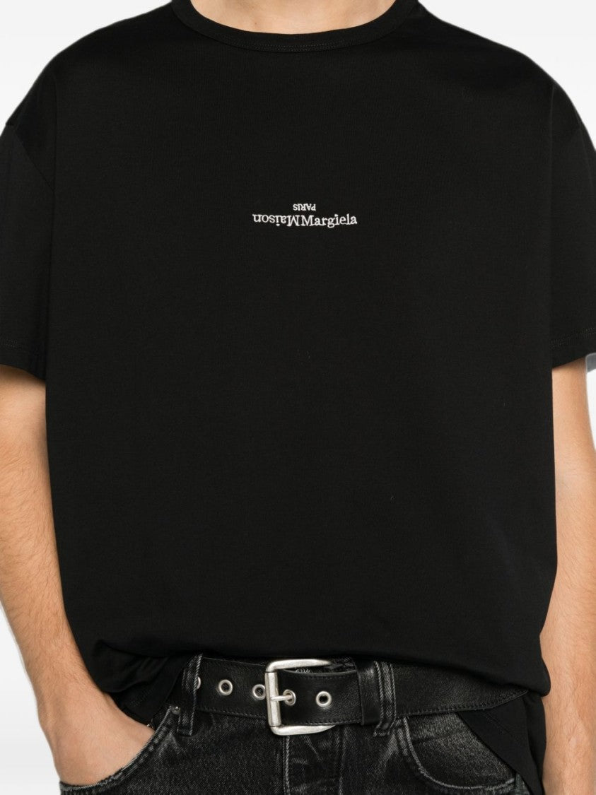 Maison Margiela White Short-Sleeve Upside-Down Logo T-Shirt