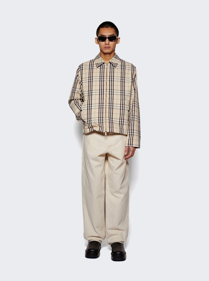 Burberry Check Cotton Harrington Jacket Husk