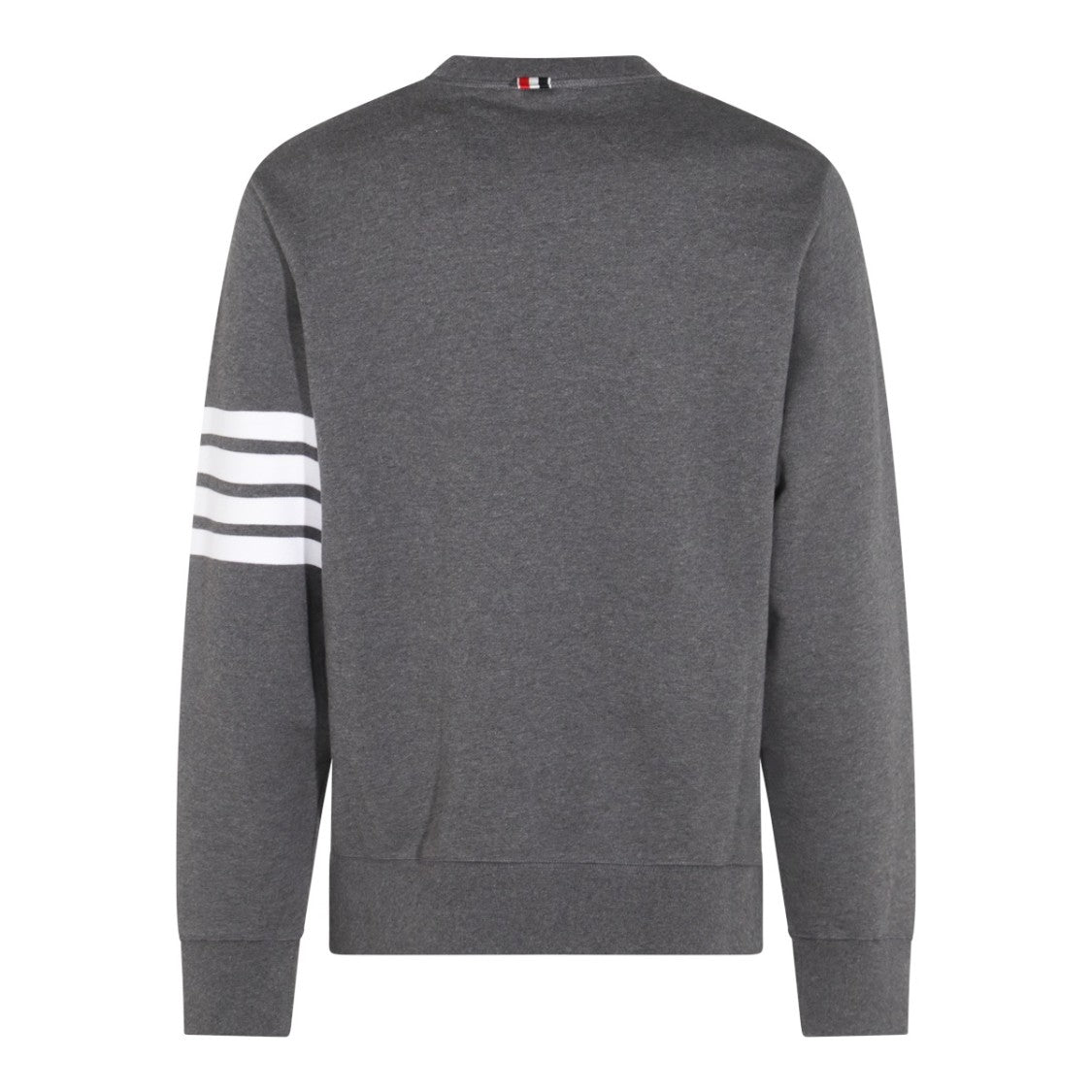 Thom Browne Dark Grey Cotton Sweatshirt With Signature T-Bar Stripes