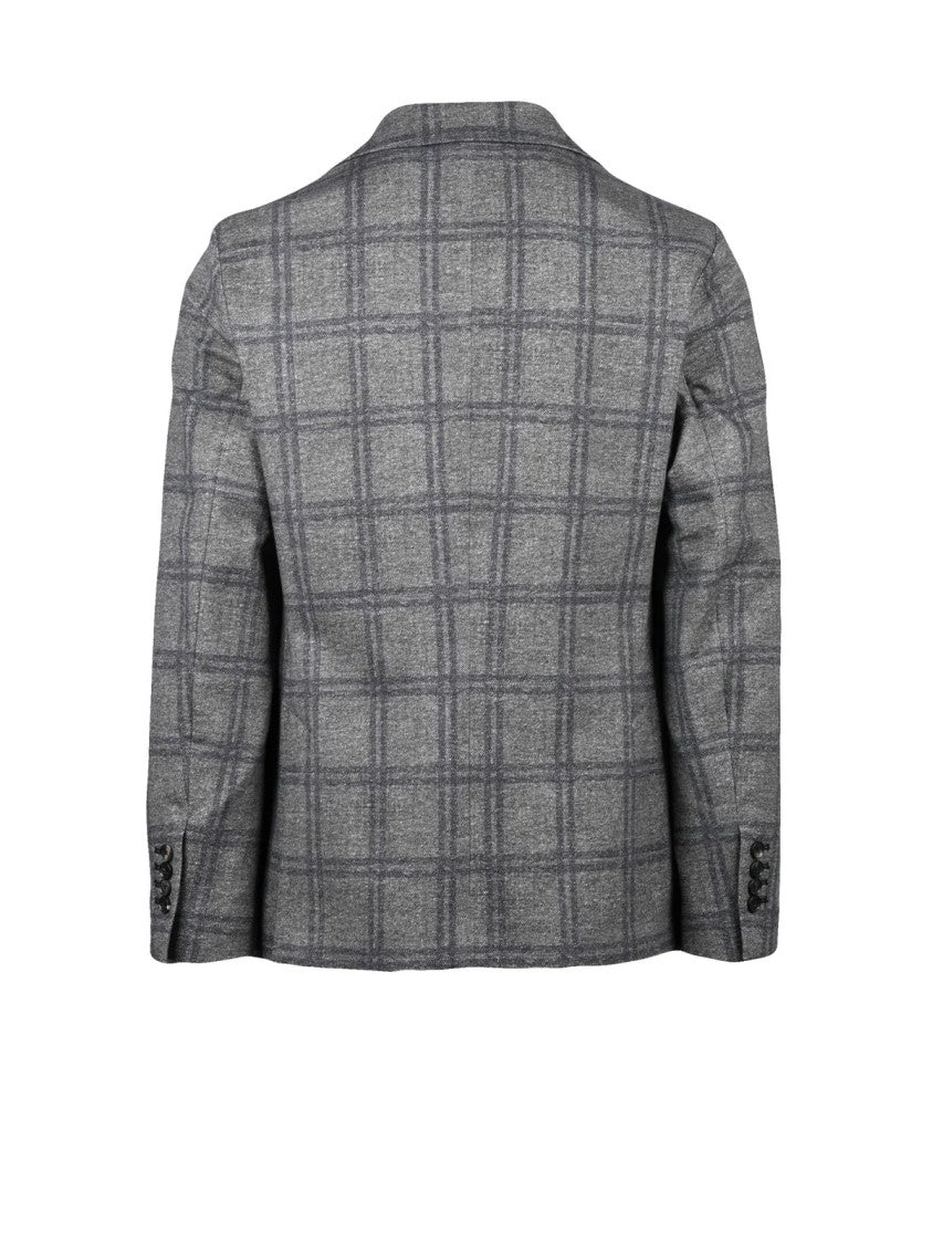 Circolo 1901 Checkered Cotton Stretch Jacket With Rounded Silhouette