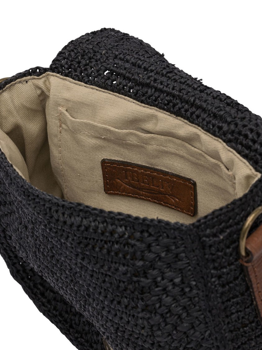 Ibeliv Raffia Crossbody Bag With Flap Closure