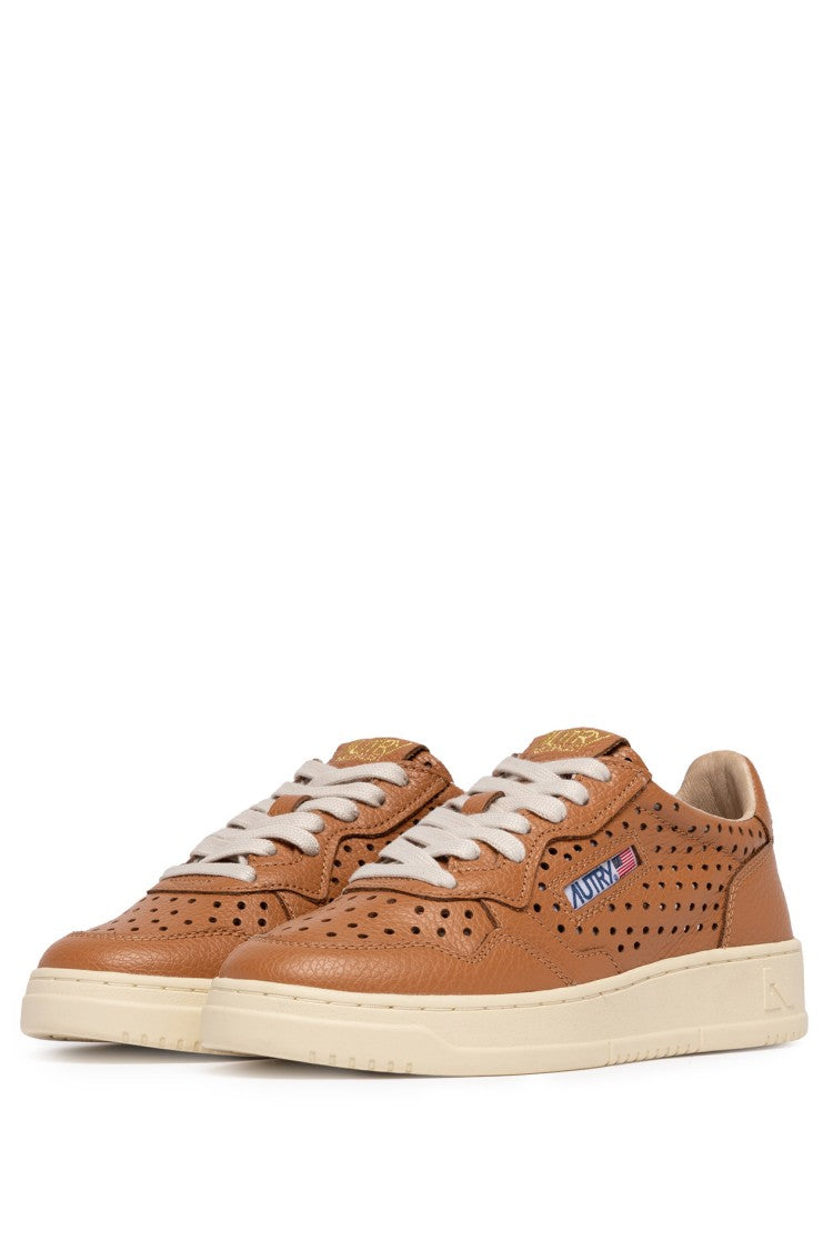 Autry Tobacco Medalist Perforated Leather Sneakers