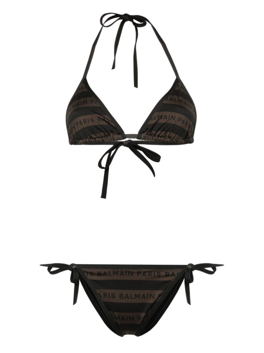 Balmain Multicolour Triangle Bikini With Adjustable Ties