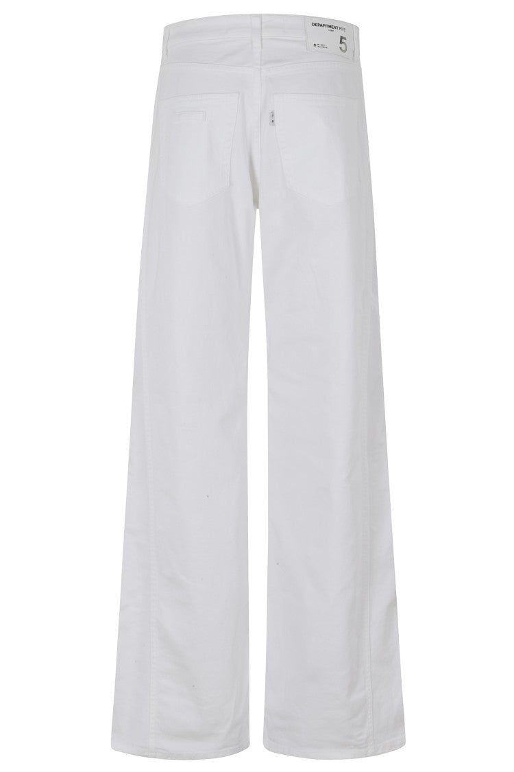 Department 5 White Resort Soft Wide-Leg Cotton Jeans