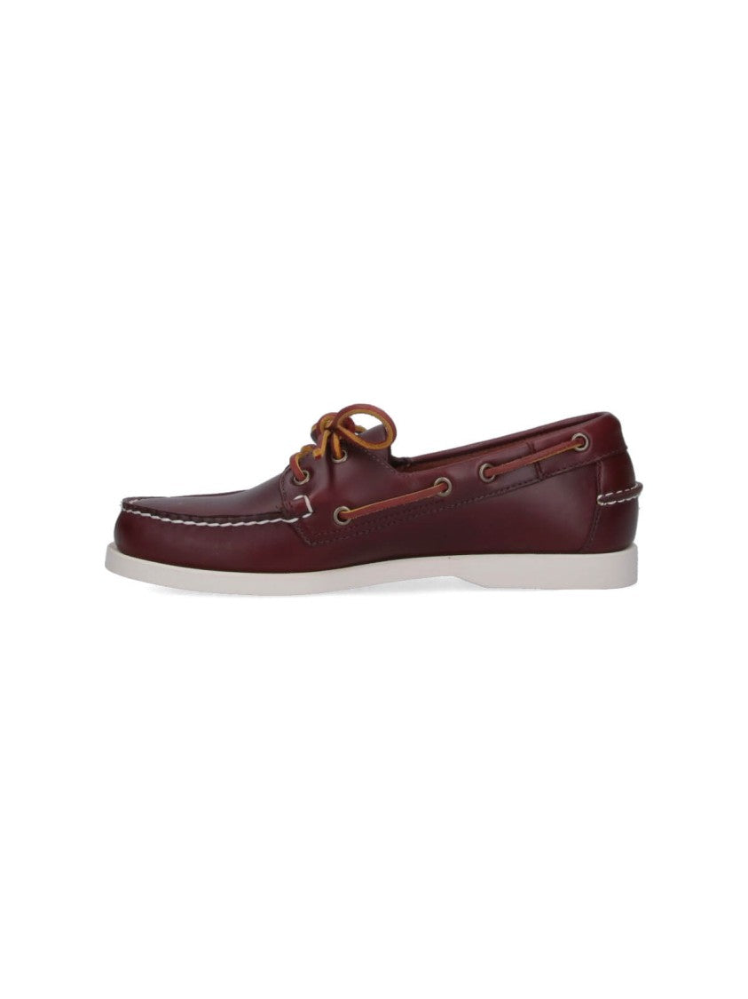 Sebago Brown Docksides Coated Leather Flat Shoes