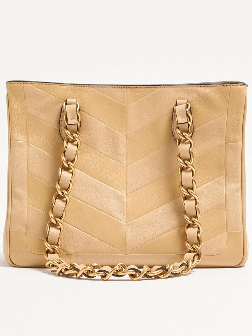 Valentino Black Laseine Chevron Quilted Nappa Tote