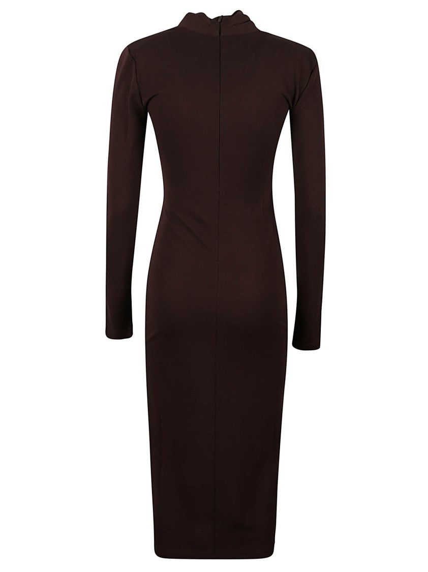 Max Mara Knee-Length Dress With High Neckline And Draped Detail