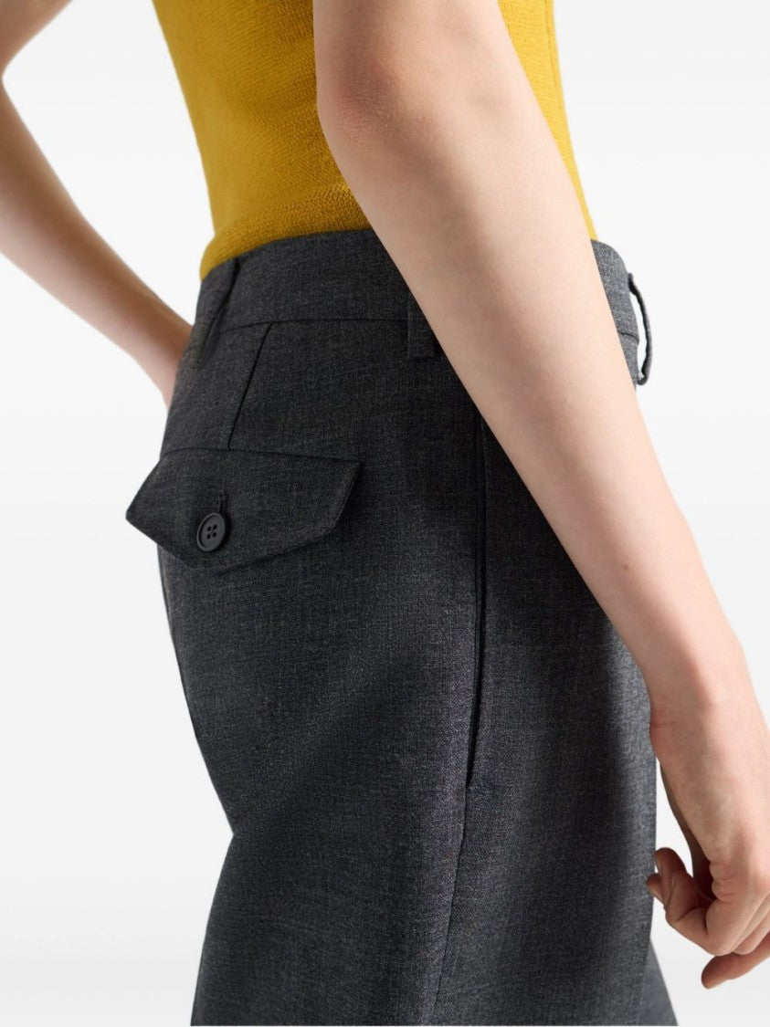Prada Tailored Straight-Leg Trousers With Mid-Rise Waist
