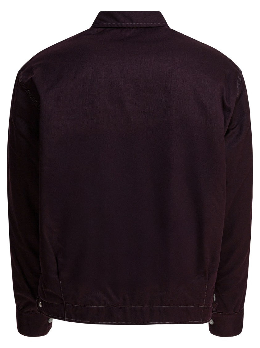 Needles Burgundy Lightweight Jacket With Quilted Interior And Classic Collar