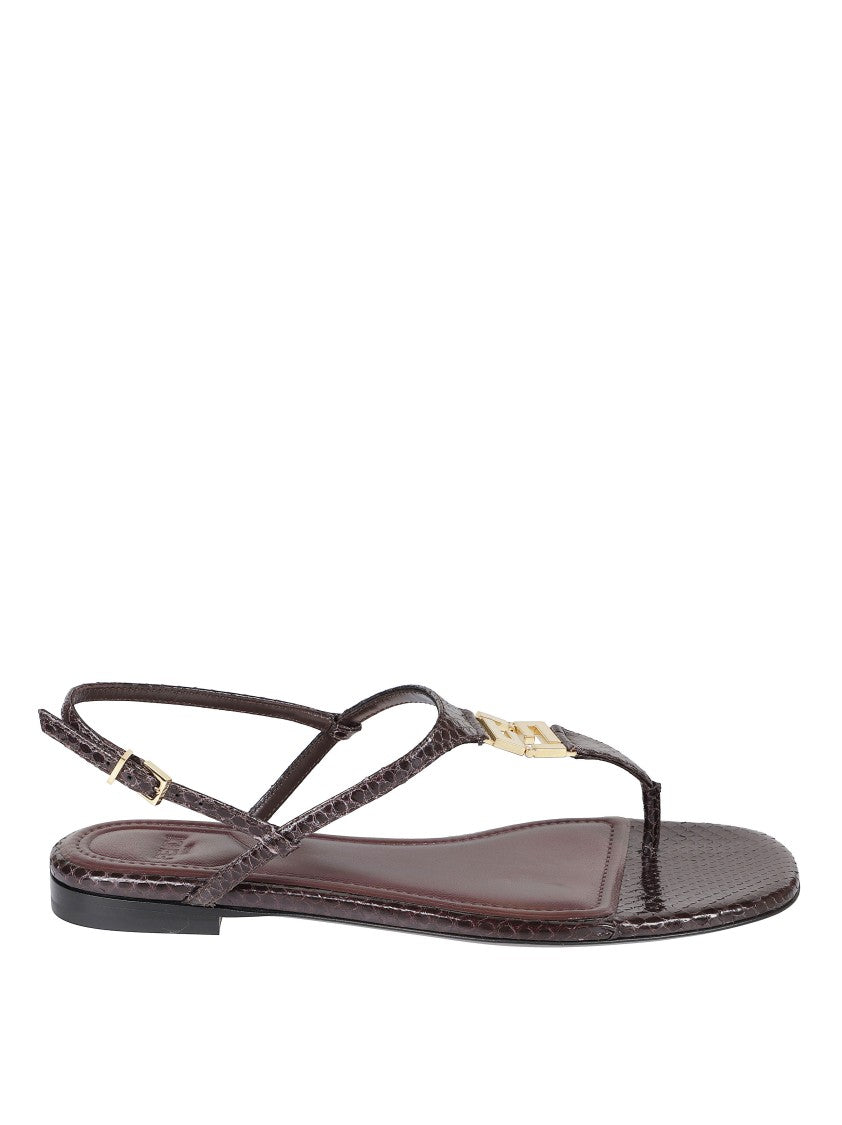 Fendi Brown Minimalist Sandals