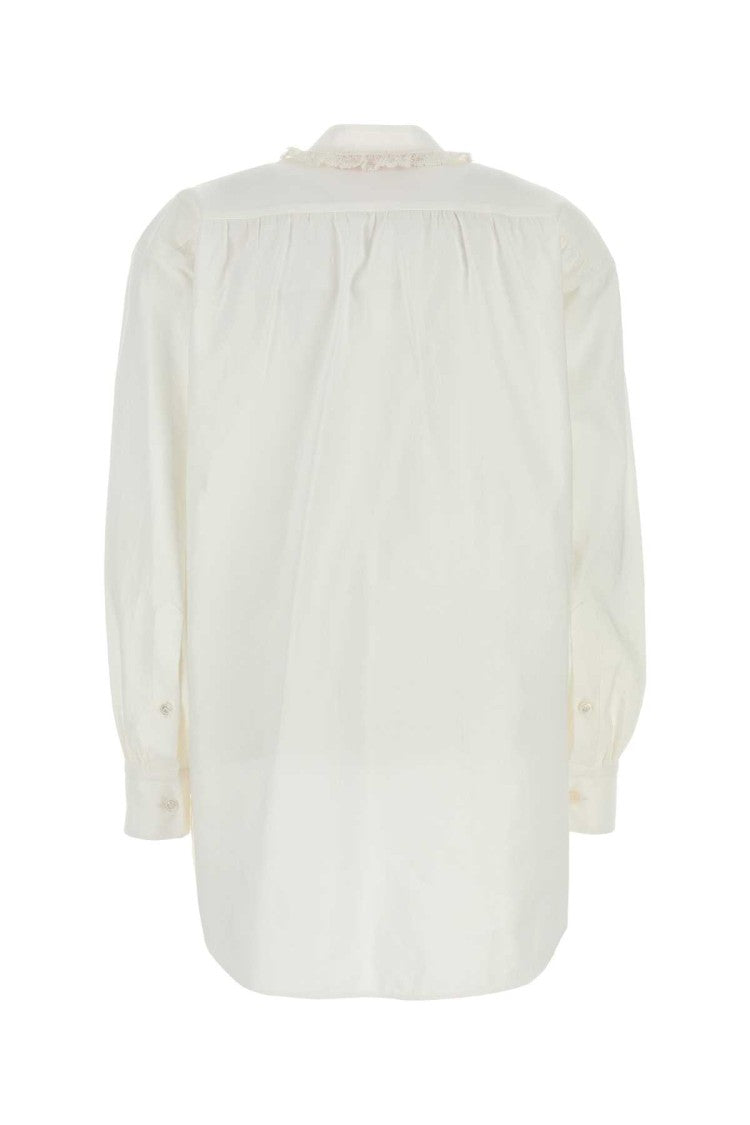 Valentino Garavani White Cotton Blend Blouse
