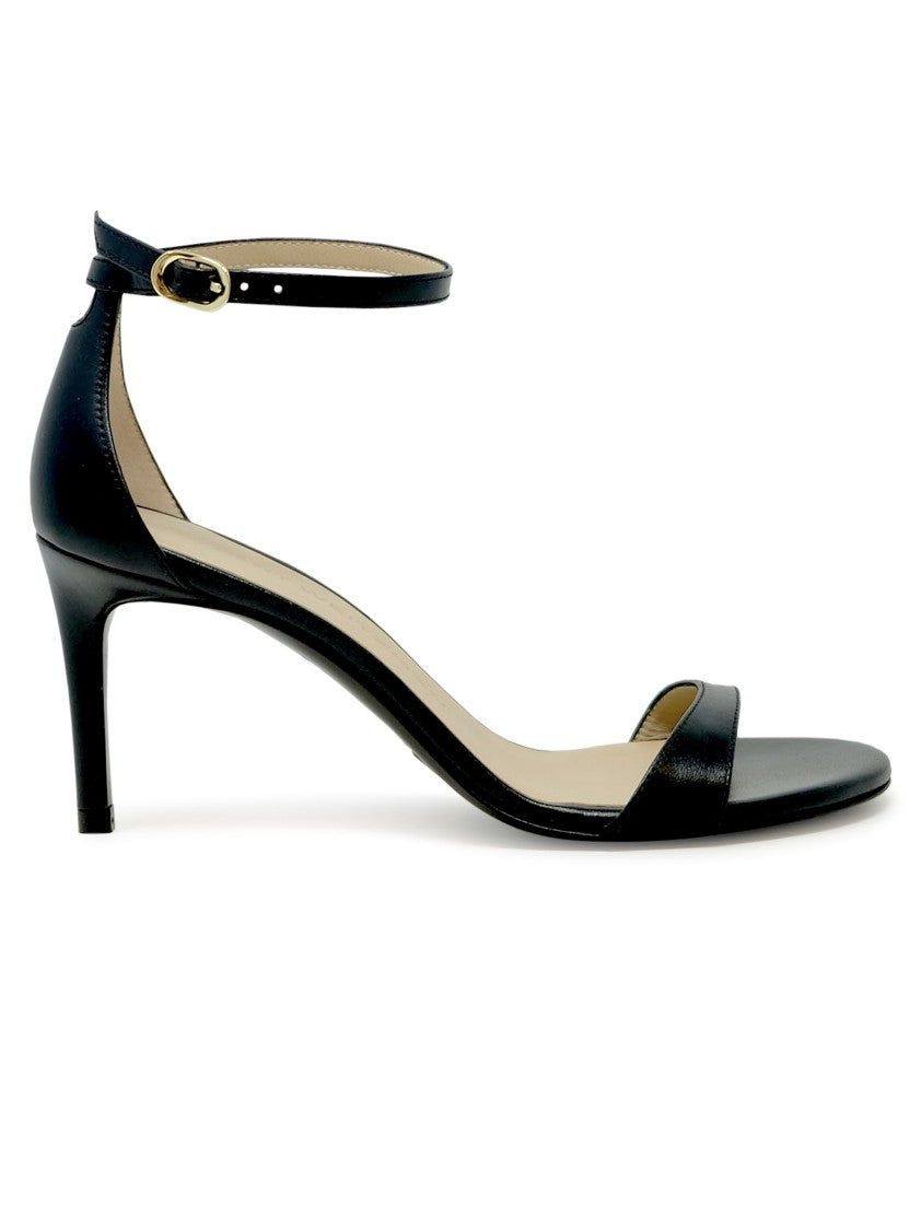 Stuart Weitzman Black Leather Nudist Ii 75 Sandals