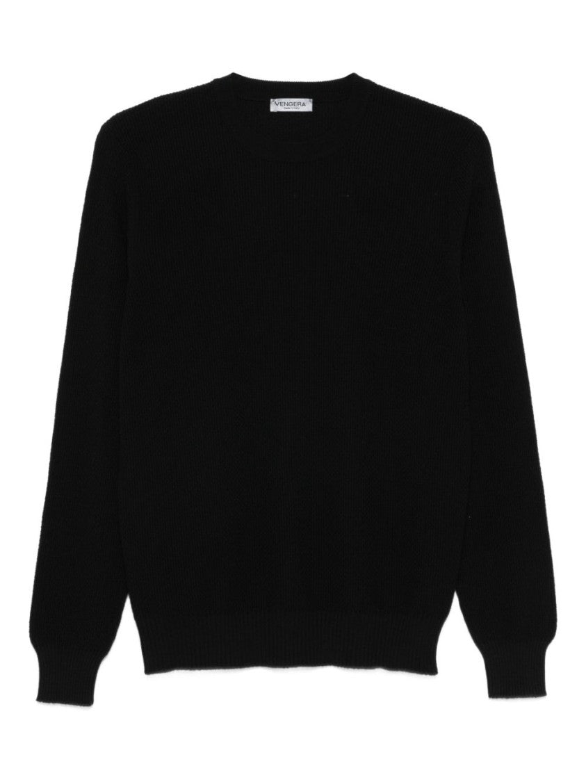 Vengera Classic Crew Neck Sweater In Virgin Wool