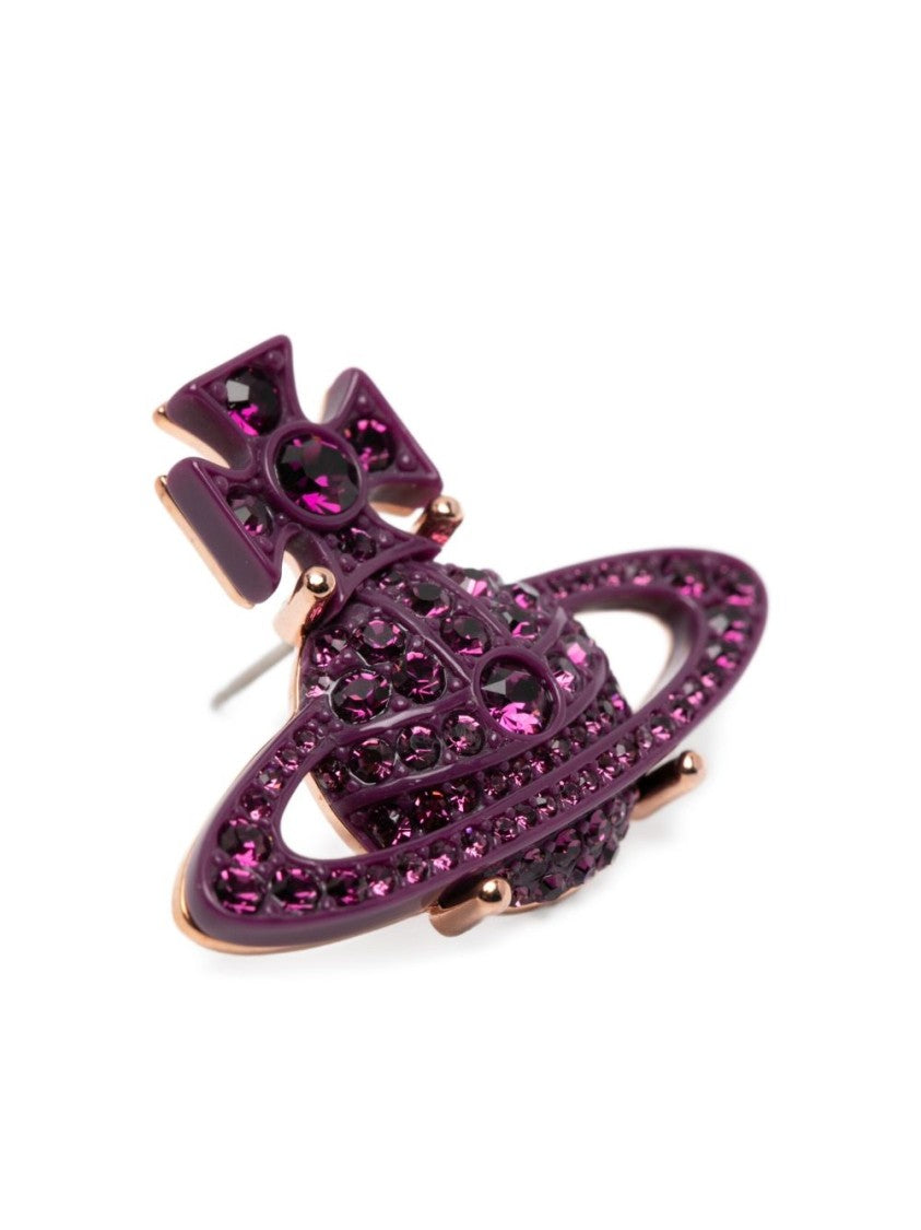 Vivienne Westwood Crystal-Embellished Purple Orb Stud Earrings