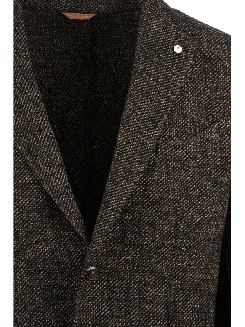 L.B.M. 1911 Textured Cotton And Wool Jacket With Rounded Silhouette