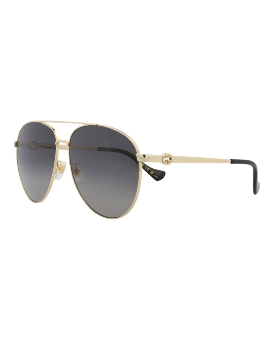 Gucci Aviator-Frame Metal Sunglasses