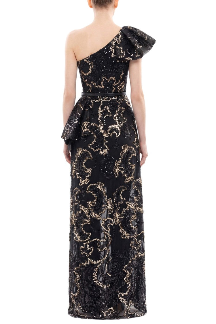 Saiid Kobeisy Ruffle Embroidered Long Dress