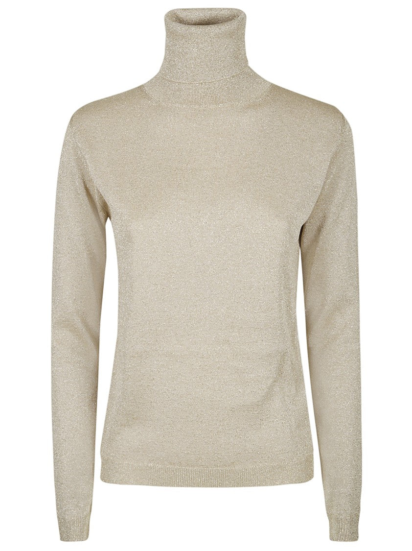 Ermanno Firenze Long-Sleeved Turtleneck Sweater With Subtle Shimmer Effect
