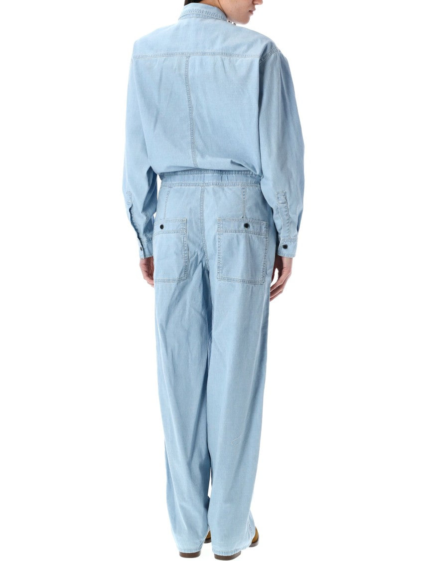 Isabel Marant Étoile Relaxed Cotton Chambray Valena Jumpsuit