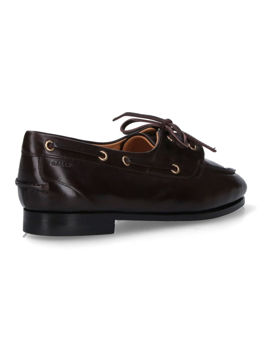 Bally Dark Buffalo Leather Slip-On Loafers