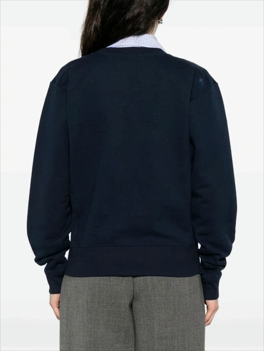 Celine Long-Sleeve Cotton Crewneck Top