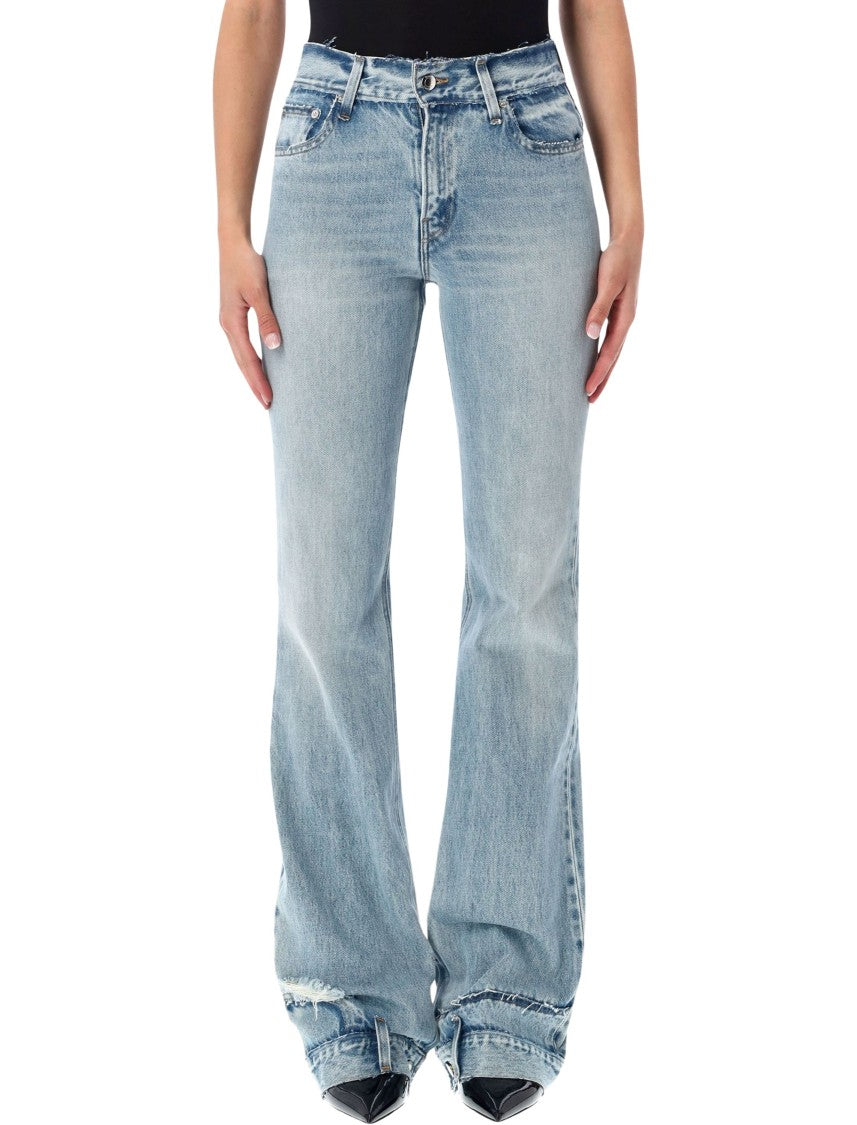 Haikure Light Blue Flora Pollock Cut Jeans