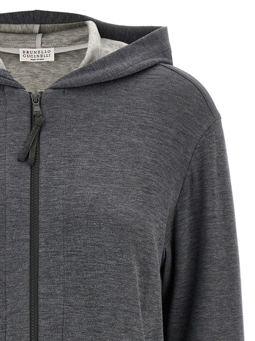 Brunello Cucinelli Precious Zipper Pull' Hoodie