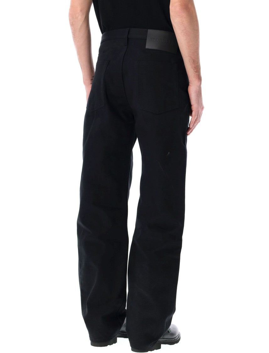 Jil Sander Relaxed-Fit Black Denim Pants With Five-Pocket Design