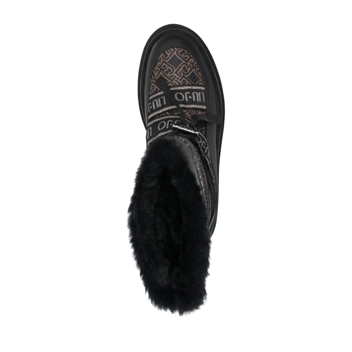 Liu Jo Brown Chunky Platform Sole Branded Strap Boots
