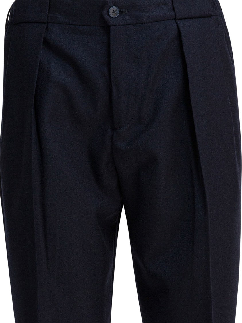 Briglia Tapered Black Trousers With Pleated Detailing