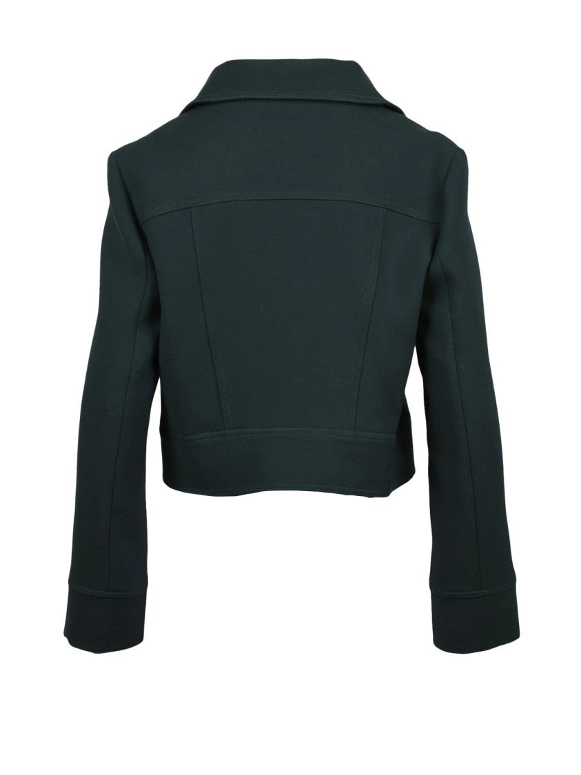 Margaux Lonnberg Green Snap-Button Wool-Blend Short Coat