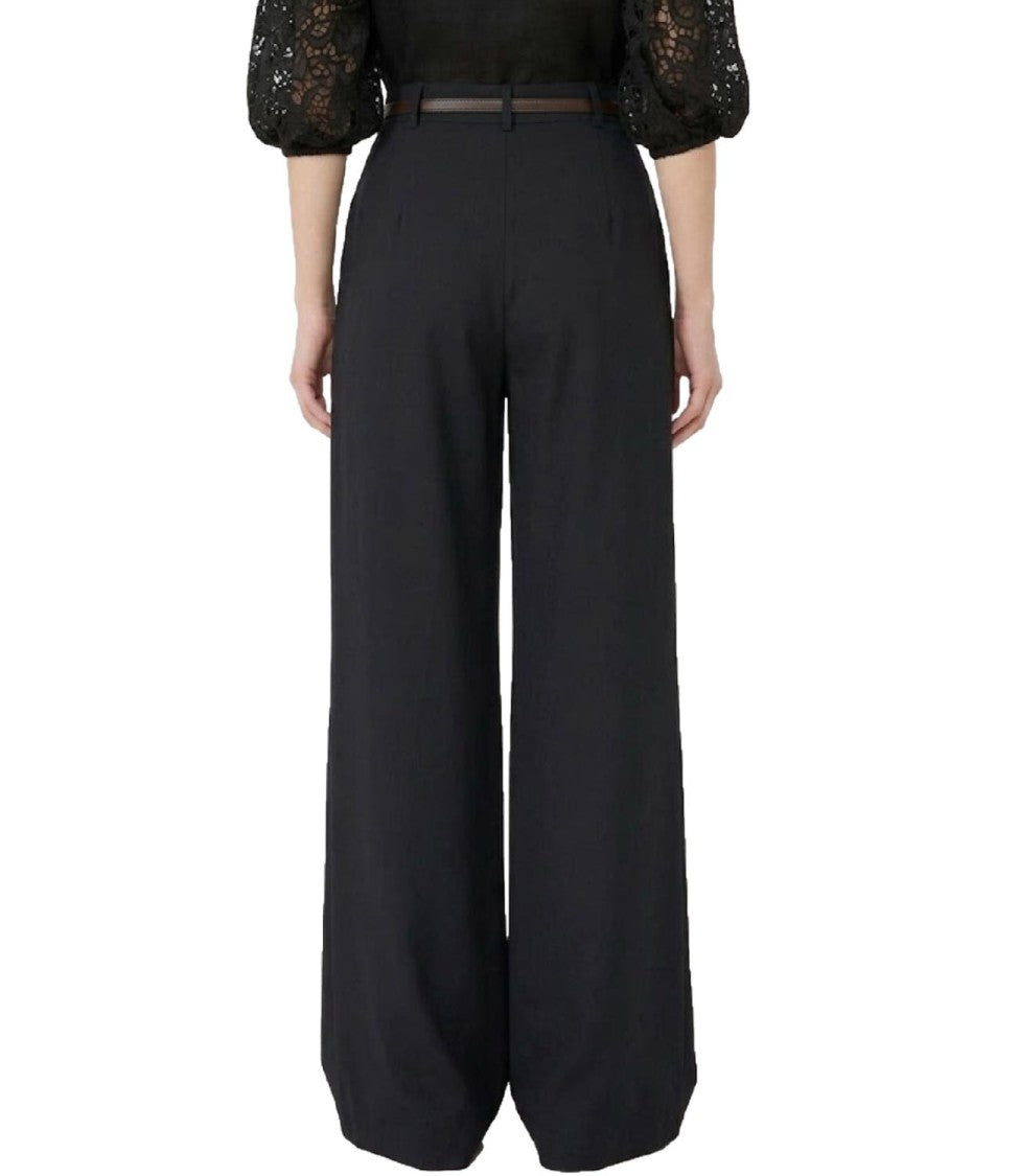 Max Mara Black Virgin Wool Casual Trousers