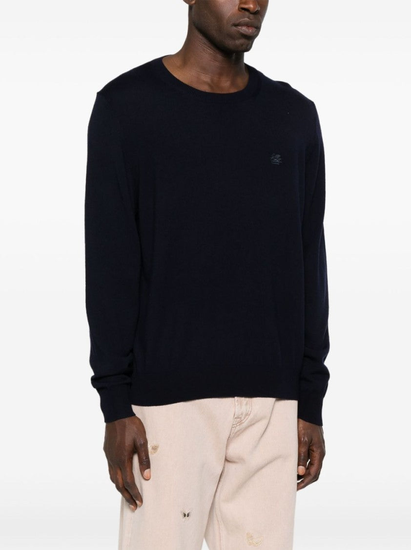 Etro Wool Jumper With Embroidered Monogram