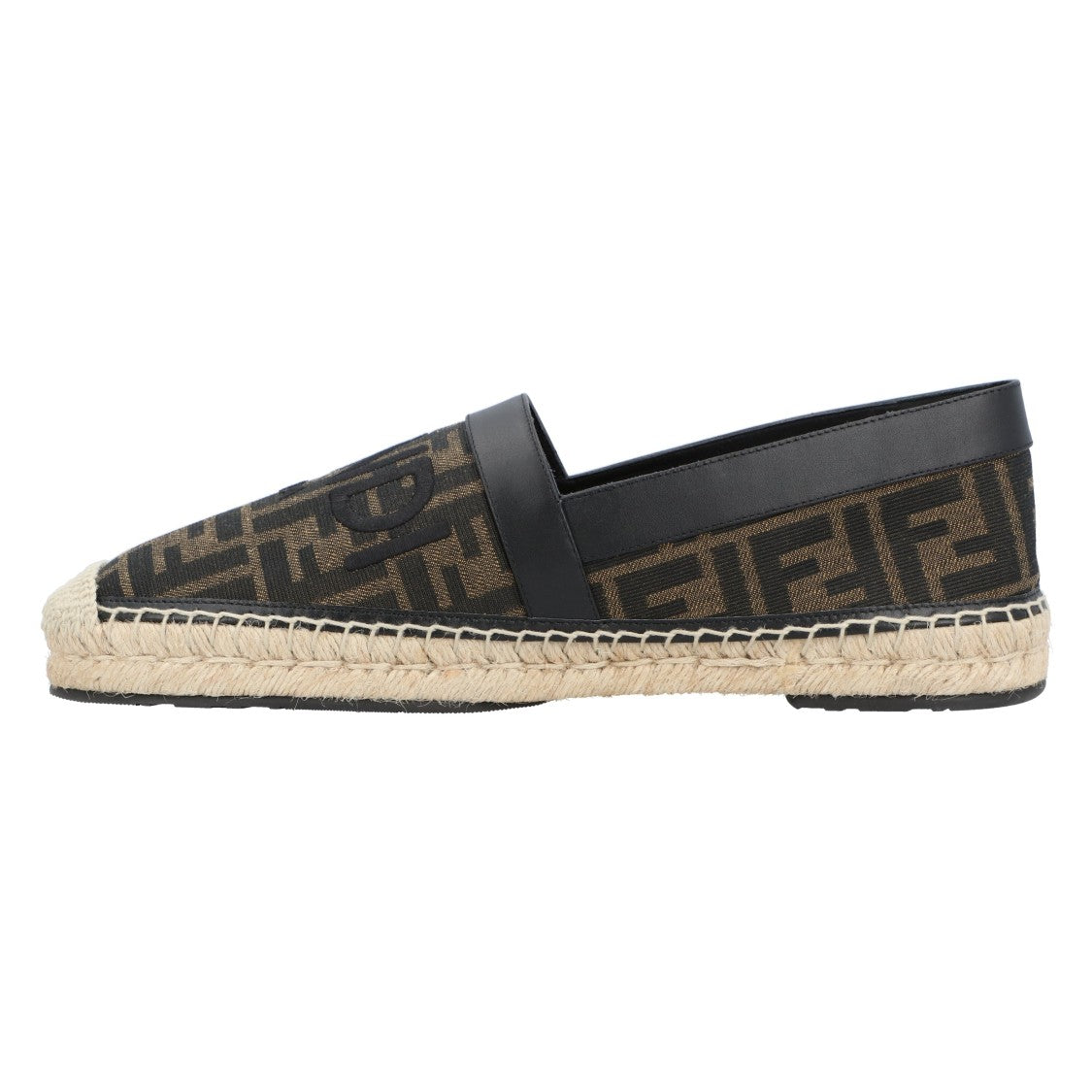 Fendi Espadrilles With Jacquard Ff Motif And Leather Accents